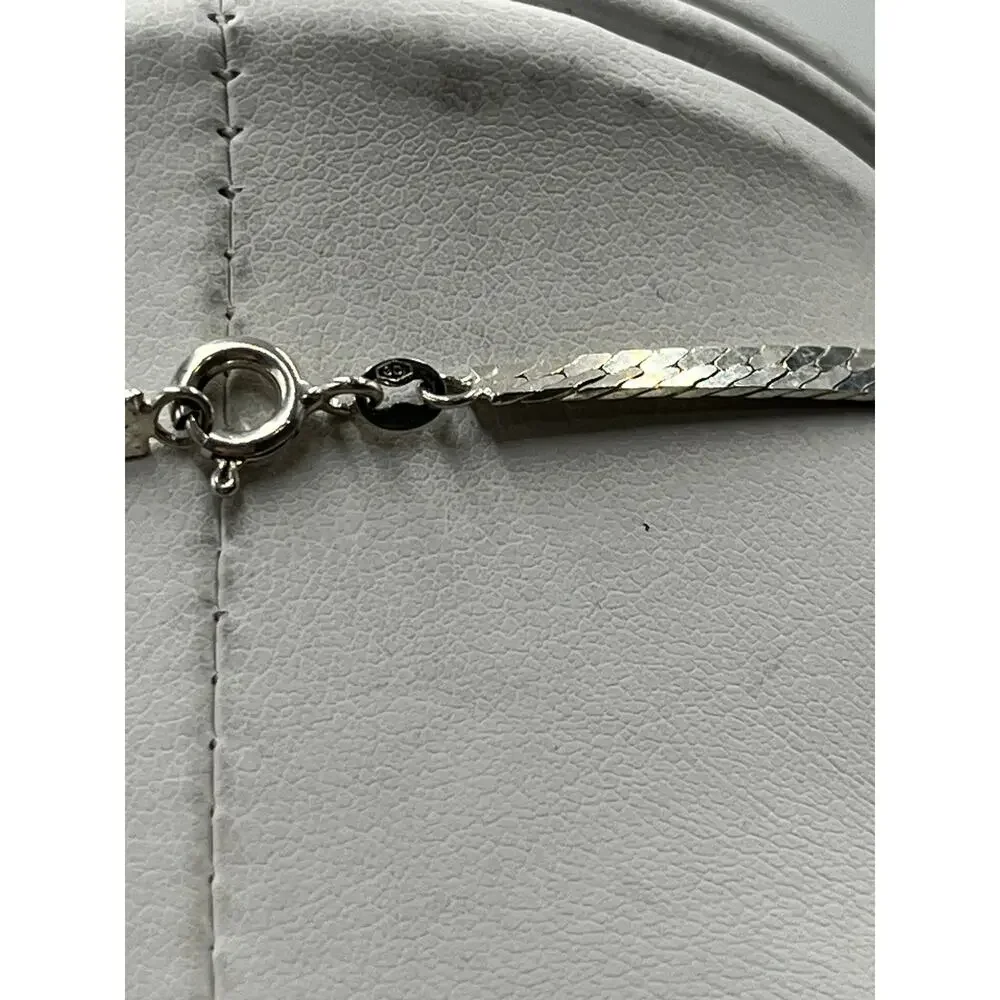 TJ Sterling Silver Moonstone Amethyst Bezel‎ Cabachon pendant Snake Necklace